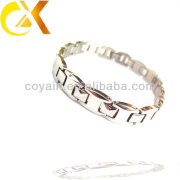 China wholesale stainless steel jewelry men's chain link shiny bracelet